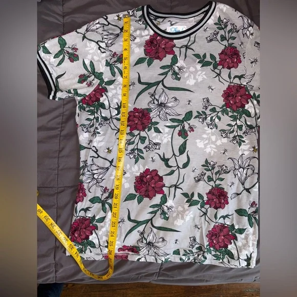 Fresh Prince of Bel-Air Grey Maroon Floral Print Adult Shirt Large White 1990s - Picture 7 of 7